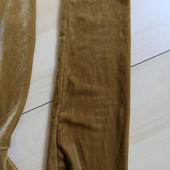 Ivy City Co La La Lady Midi Gold Velvet Long sleeve Modest Mom Dress S - Picture 4 of 16